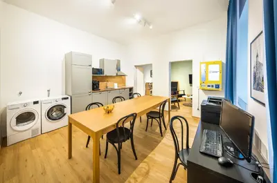 Küche/Küchenzeile in der Unterkunft Jimmys Apartments XXL