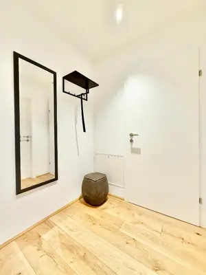 Grundriss der Unterkunft Apartment mit Balkon und Parkplatz