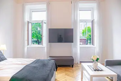 TV/Unterhaltungsangebot in der Unterkunft Prime Location Chic Apt, Near AKH Hospital