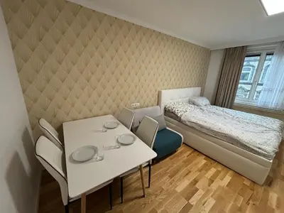 Ein Bett oder Betten in einem Zimmer der Unterkunft Extravagante Serviced-Wohnung