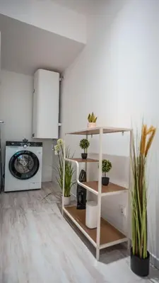 Ein Bett oder Betten in einem Zimmer der Unterkunft Wohnbude Hauptbahnhof