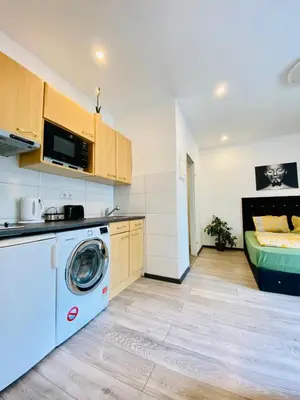 Küche/Küchenzeile in der Unterkunft Modern 1BR Stay Comfort for 3 in Central Vienna