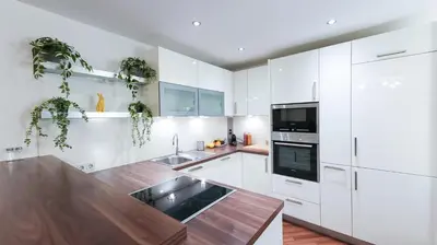 Küche/Küchenzeile in der Unterkunft Serviced Apartment Neuwaldegg