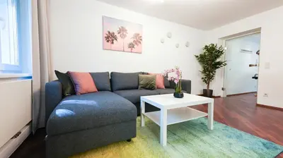 Ein Sitzbereich in der Unterkunft Serviced Apartment Neuwaldegg