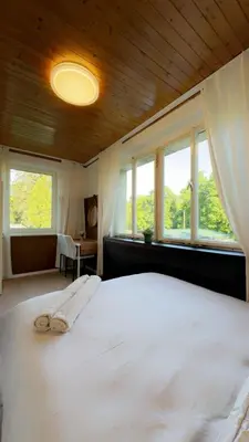 Ein Bett oder Betten in einem Zimmer der Unterkunft Affordable Rooms in a Villa with Garden near Danube