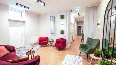 Ein Sitzbereich in der Unterkunft Short Residence Hostel Vienna