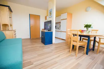 Küche/Küchenzeile in der Unterkunft Donauauen Apartments