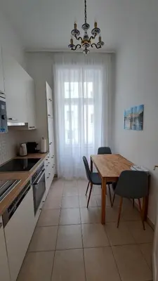 Küche/Küchenzeile in der Unterkunft Möbliertes Apartment in Zentrumsnähe