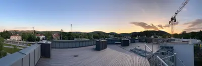 Ein allgemeiner Bergblick oder ein Berglick von der Ferienwohnung aus