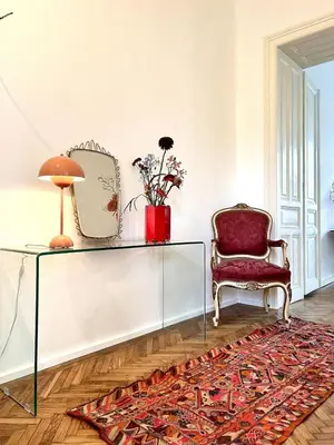 Ein Sitzbereich in der Unterkunft Beautiful vintage apartment near Schönbrunn