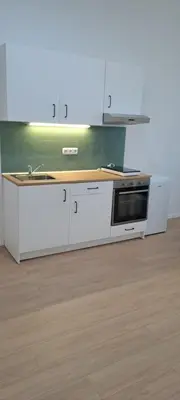 Küche/Küchenzeile in der Unterkunft Residenz Johann Strauss