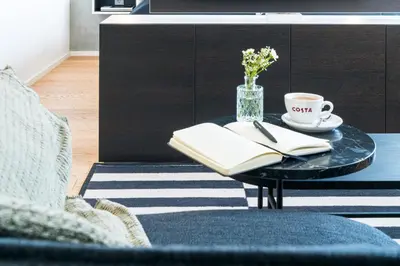 Ein Sitzbereich in der Unterkunft Vienna Residence, Philips Haus - Europlaza