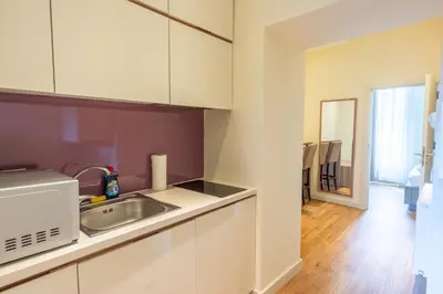 Küche/Küchenzeile in der Unterkunft Vienna Living Ottakring - Aparthotel