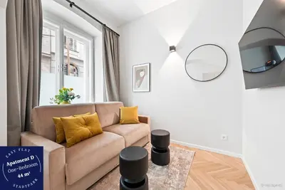 Ein Sitzbereich in der Unterkunft easy-flat Stadtpark - Premium AC Apartments