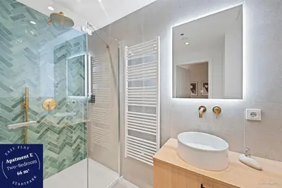 Ein Badezimmer in der Unterkunft easy-flat Stadtpark - Premium AC Apartments