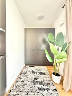 Ein Bett oder Betten in einem Zimmer der Unterkunft Möbliertes Apartment mit Balkon