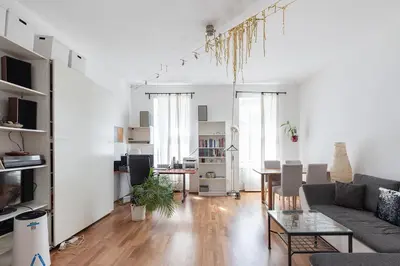 Küche/Küchenzeile in der Unterkunft Grün, ruhig und zentral, großes Apartment mit Grünblick