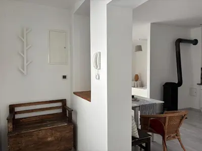 Ein Sitzbereich in der Unterkunft Charmante Ferienwohnung mit Segelmöglichkeit