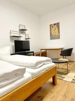 Ein Bett oder Betten in einem Zimmer der Unterkunft Cozy Studio in Ottakiring Area RD