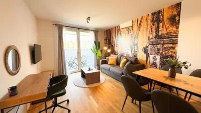 Ein Sitzbereich in der Unterkunft Cozy & Modern 2 BR Apartment in peaceful Area