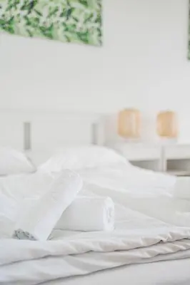 Ein Bett oder Betten in einem Zimmer der Unterkunft Danube Studio Living