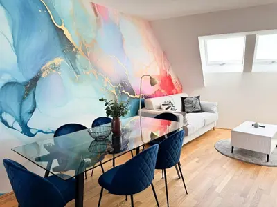 Ein Sitzbereich in der Unterkunft Modern & Spacious 2BR Apartment with Balcony
