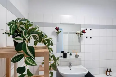 Ein Badezimmer in der Unterkunft Dachgeschoss im Altbaustil