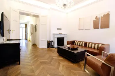 Ein Sitzbereich in der Unterkunft Urban Oasis in Neubau with Cozy Fireplace