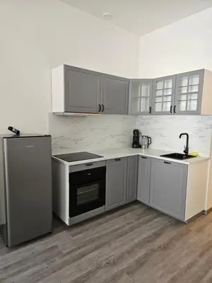 Küche/Küchenzeile in der Unterkunft Prater Apartments
