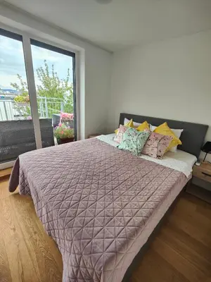 Ein Bett oder Betten in einem Zimmer der Unterkunft Apartment with a terrace