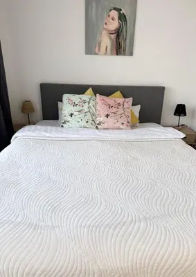 Ein Bett oder Betten in einem Zimmer der Unterkunft Apartment with a terrace