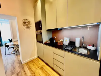 Küche/Küchenzeile in der Unterkunft TheWICKI 2214 - Wunderschöne Apartments in Wien