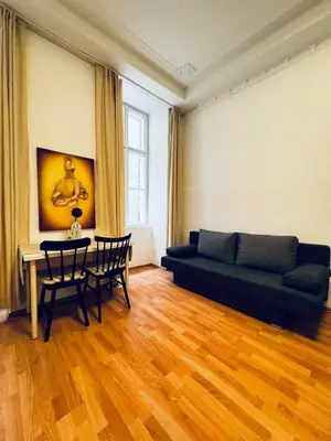 Ein Sitzbereich in der Unterkunft Modern 1-Bedroom Apartment for 3, 15 Minutes from Augarten