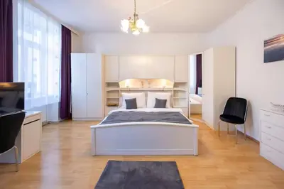 Ein Bett oder Betten in einem Zimmer der Unterkunft Premium Deluxe Zentrum nähe