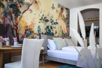 Ein Sitzbereich in der Unterkunft Cozy Stylish Apartment