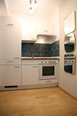 Küche/Küchenzeile in der Unterkunft Cozy Stylish Apartment