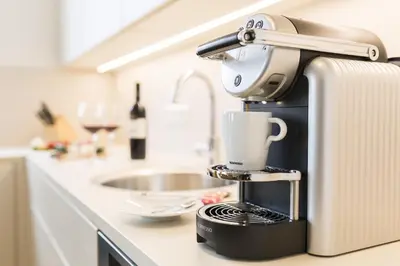 Kaffee-/Teezubehör in der Unterkunft Vienna Grand Apartments DANUBE