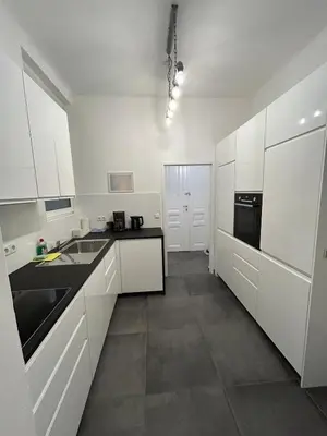 Küche/Küchenzeile in der Unterkunft Wiener Altbau-Revival