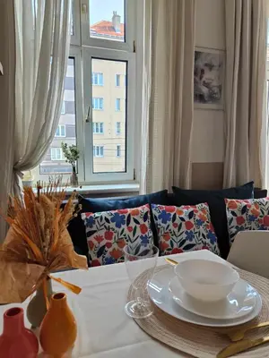 Ein Sitzbereich in der Unterkunft Cozy small apartment