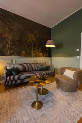 Ein Sitzbereich in der Unterkunft josef's home I Lotus Apartment