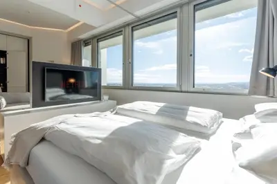 Ein Bett oder Betten in einem Zimmer der Unterkunft Vienna Skyline Apartment