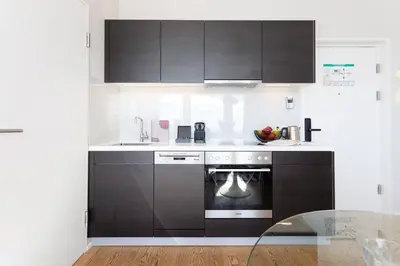 Küche/Küchenzeile in der Unterkunft Vienna Skyline Apartment