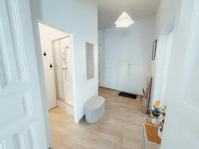 Ein Badezimmer in der Unterkunft Stylisches City -Apartment