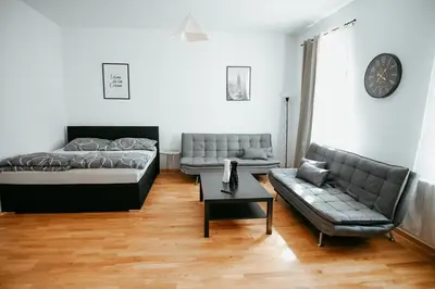 Ein Sitzbereich in der Unterkunft Stylisches City -Apartment