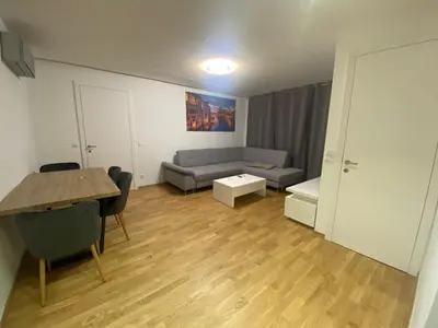 Ein Sitzbereich in der Unterkunft NiceapartStephans