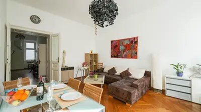 Ein Sitzbereich in der Unterkunft Cozy City Apartments Augarten