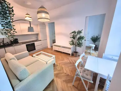 Küche/Küchenzeile in der Unterkunft Premium City Apartment near Mariahilfer Strasse