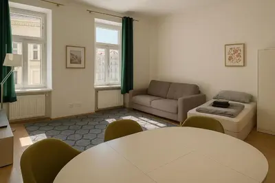 Ein Sitzbereich in der Unterkunft Central Apartment