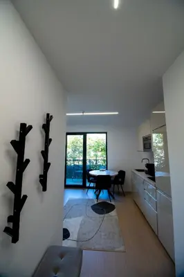 Ein Sitzbereich in der Unterkunft Aupark Apartments
