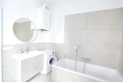 Ein Badezimmer in der Unterkunft Toplage beim Rathaus Grace Family City Apartment